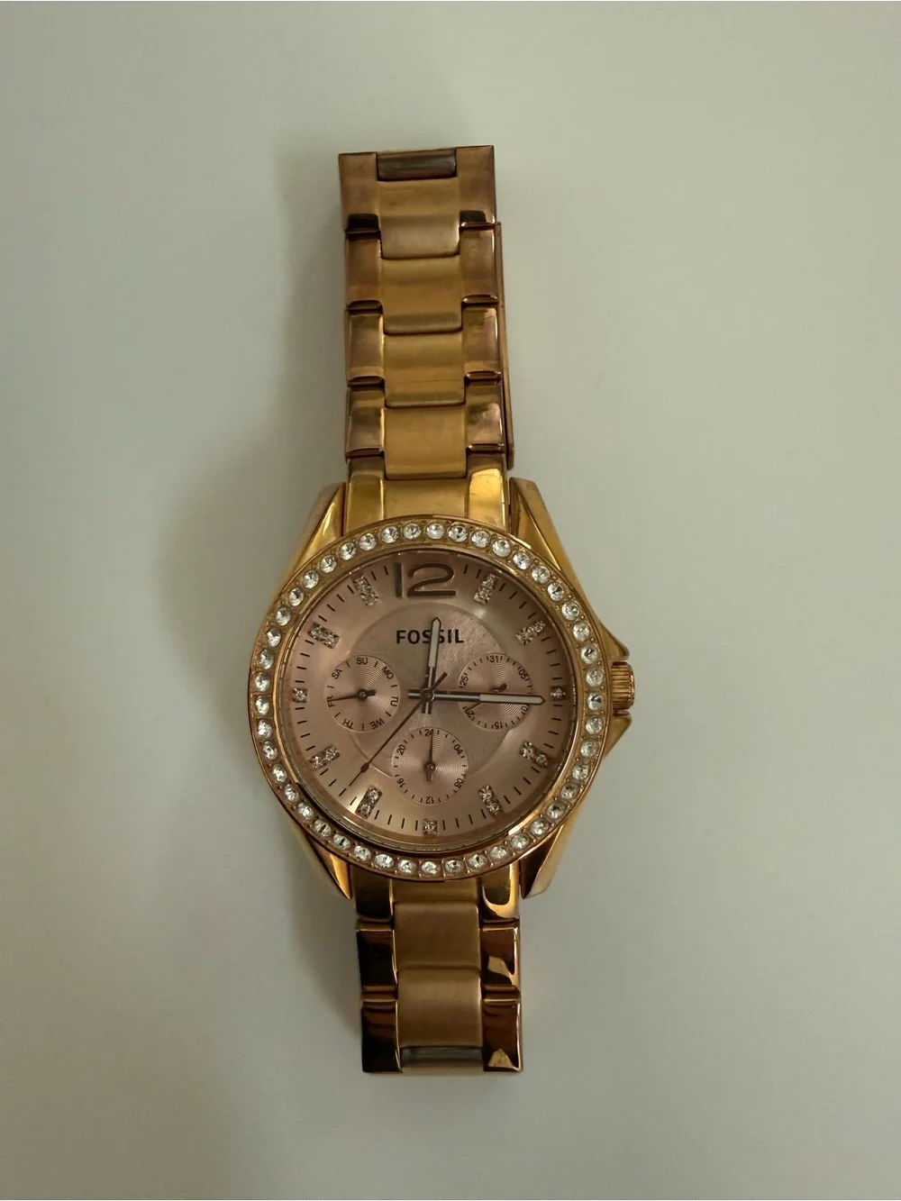 Fossil Women's Rose Gold Crystal Accent